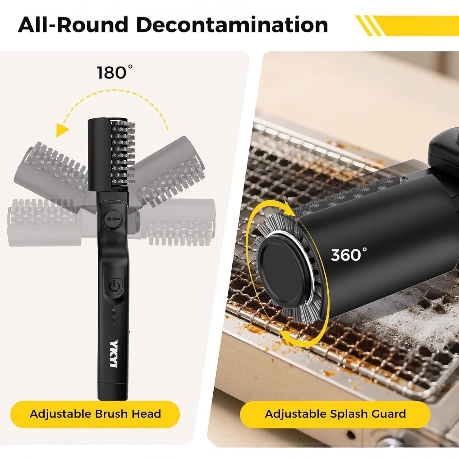 Electric Grill Brush Pro — plastic brush head safe no wire bristles